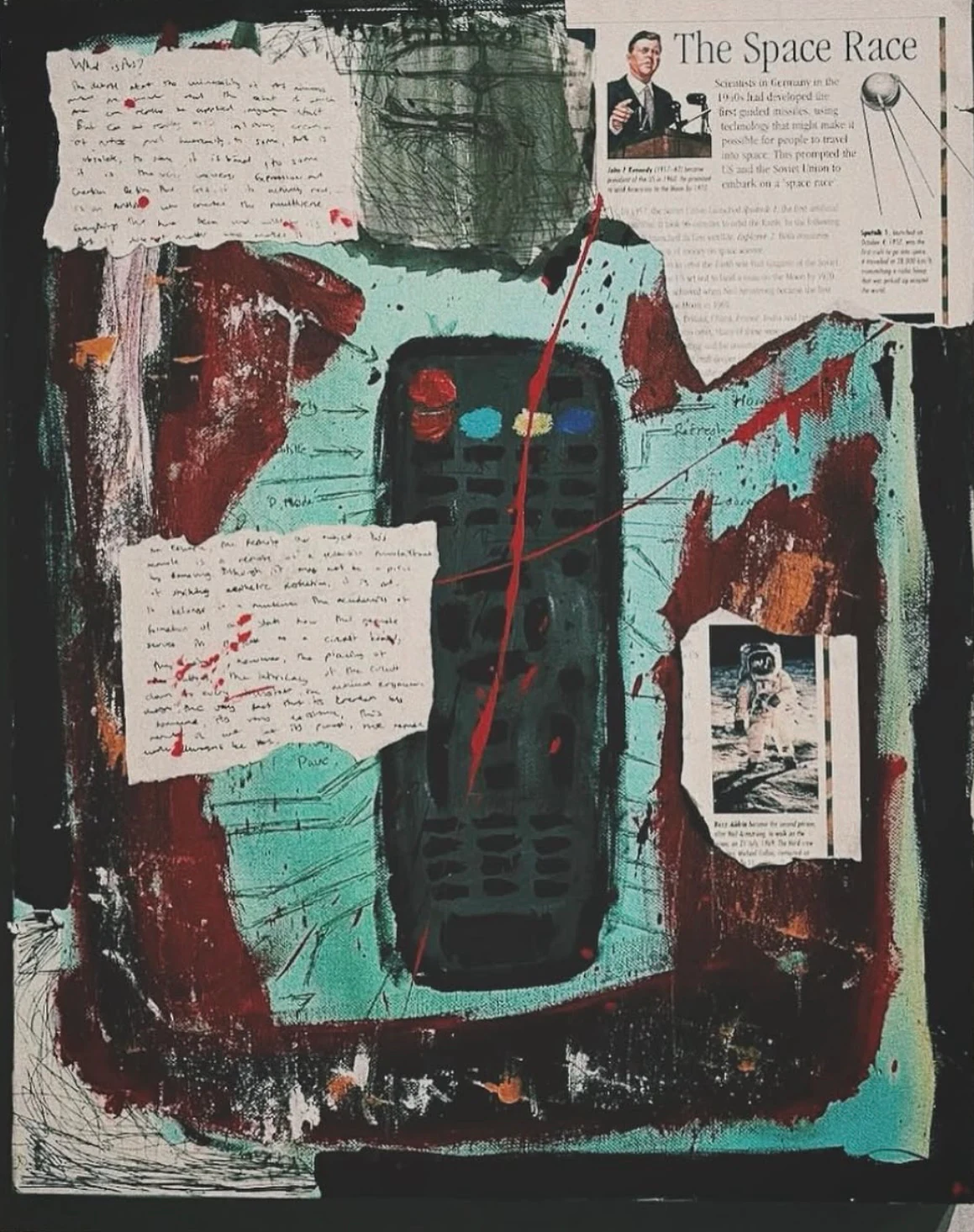 le telecommande, Kunsh Sharma, 2023, Painting and collage